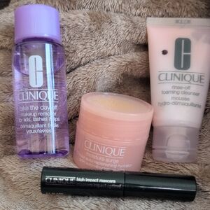 Clinique Skincare and Mascara Set with Purple and Pink